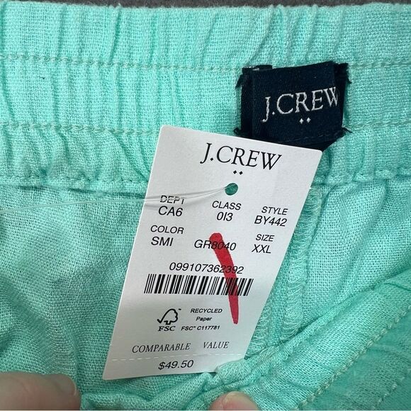 XXL NWT J. Crew Mint green spring shorts Linen-blend drawstring short - Picture 8 of 14